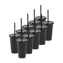 Paquete 20 Vasos Reusables Tapa Plana 16 Oz - Morado - Ver 2
