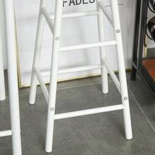 3-Piece Bar Table And Chair Set, Dining Table With 2 Bar Stools, Dining Set, Kitchen Table And Chairs, High Table And Bar Stools With Storage Shelf, MDF Panels, Steel, White And Oak, 80 X 50 X 90 Cm - White - View 5