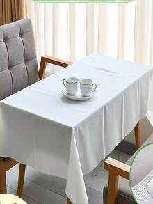 137*274 cm 一次性純色 PEVA 桌布，簡約長方形桌布，適用生日派對、婚禮、節日聚會裝飾 - 查看 4