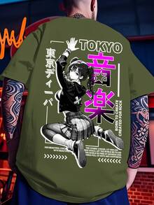 Men's Casual Sporty Tokyo Diva Short Sleeve T-Shirt With Her Beautiful Singing Voice And Face Print - White - View 9