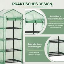 Aluminium Greenhouse 70x50x160cm With 4 Plant Shelves, Green Cold Frame, Ideal For Gardening Enthusiasts - Dark Green - View 6