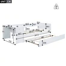 Flat Bed 90 X 200 Cm With Pull-Out Bed, Integrated Desk And Three Side Shelves, Pink. - 白色 - 查看 6