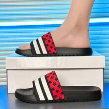 Sandalias clásicas para hombre, chanclas de talla grande para interior/exterior, parte superior con decoración metálica, pantuflas deportivas antideslizantes, sandalias de playa cómodas y ligeras con punta redonda para el verano - 5002 Negro - Ver 9