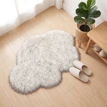 1 Peça Tapete Decorativo em Formato de Nuvem Irregular Preto e Branco para Sala de Estar, Tapete Pequeno Fofo Lavável em Máquina, Usado para Tapete de Quarto, Tapete de Sala de Estar, Sala de Jogos, Decoração de Quarto de Luxo, Tapete de Lã Sintética Irregular Cinza, Tapete de Penteadeira, Tapete Decorativo Estilo Minimalista Ins para Decoração Doméstica Adequado para Todas as Estações - Ponta preta - Visão 6