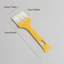 Juego de brochas multifuncionales, brochas planas de plástico #4 y #8 con cabezal raspador, cerdas suaves y mango delgado, adecuadas para pintar, limpiar, pegar, uso doméstico DIY e industrial - Amarillo - Ver 6