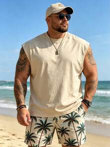 2pcs Plus Size Men's Crew Neck Short Sleeve Letter Print Casual T-Shirts, Suitable For Daily Wear, Sports And Vacation - Multicolor - View 5