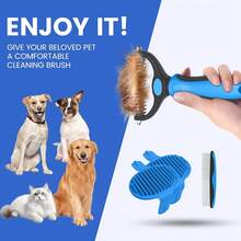 Double-Sided Pet Grooming Rake - 4-In-1 Professional Pet Grooming Kit, Deshedding Dematting Tool For Dogs, Cats, Extra-Wide Grooming Brush & Deshedder Comb For Long And Short Haired Pets - View 7