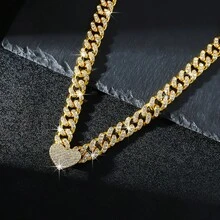 1件時尚精緻鏈條水鑽愛心項鍊 女款飾品 - 項鍊 - 查看 10