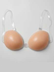 Women's Silicone Bra, Thick Shoulder Straps, Adhesive Invisible Push-Up Bra, Waterproof And Skin-Friendly - Beige - View 4