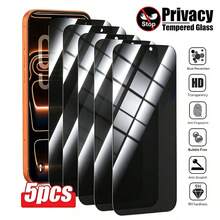 CSDZ 5件組相容 iPhone 17 17Pro 17ProMax 16Plus 16 16Pro 16ProMax 14 15 15Pro 14Plus 13 12mini 11ProMax，手機配件，防窺鋼化膜，隱私保護，易於安裝，手機支架，防水、防刮且防摔，相容 iPhone 隱私螢幕保護貼，相容 iPhone 17 Pro Max 螢幕保護貼，[國際版 - 彩色 - 查看 2