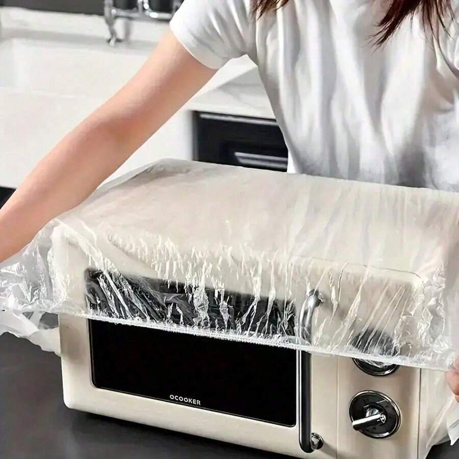 20 piezas de fundas desechables para pequeños electrodomésticos, fundas para arrocera, bolsas protectoras transparentes para microondas y aspiradora, adecuadas para limpieza de cocina en el hogar, accesorios de cocina, herramientas de cocina