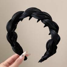 Women's Elegant Solid Color Satin Cross Mesh Toothed Comb Headband, Fluffy High Crown Hair Clip Daily Wear Anti-Slip Headband Hair Accessory, Face Washing Makeup Hair Pressing Headpiece, Suitable For Daily Wear, Gift For Women - Multicolor - View 5
