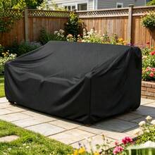 2-Seater Outdoor Sofa Cover, Durable Material, Suitable For All Seasons, UV Resistant, Perfect For Your Outdoor Bench, Sofa And 2-Seater Chair - Black - View 11
