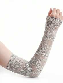 1pc Summer Sun Protection Gloves, Ice Silk Arm Sleeves, Driving Use, UV Protection Arm Covers, Long Fake Sleeves - Sun Protection Sleeves - View 6