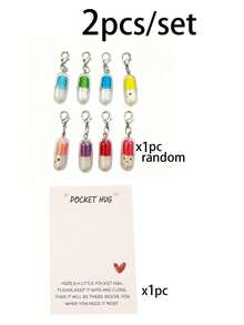 20pcs/Set "Pocket Hug" Pill-Shaped Keychain And Thank You Card, Perfect "Thank You" Gift For Best Friends, Cute Accessory For Wallet, Backpack Or Car, Ideal For Thanksgiving | Unique Decoration And Sweet Expression Of Gratitude For Friends - A - View 10