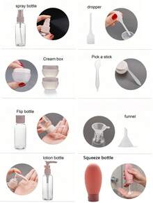 11 Buah Kit Botol Isi Ulang Portabel untuk Perjalanan, Wadah Dispenser Makeup Anti Bocor dengan Tas Penyimpanan, Pengatur Cairan Serbaguna untuk Liburan, Perjalanan Bisnis, Rumah Tangga, Perlengkapan Perjalanan, Wadah Perjalanan, Perlengkapan Asrama, Botol Parfum, Botol Semprot - Versi yang ditingkatkan - View 10