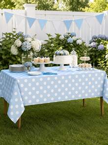 1 Stück rechteckige rosa-weiße Polka-Dot Tischdecke, süße klassische Retro-Dekoration, knitter- und verblassungsbeständig, wiederverwendbar, eleganter Tischschutz für Geburtstag, Bankett, Hochzeit, Brautparty, Picknick, Feiertage, Innen- und Außenbereich, Party-Essensdekoration - Verschiedenfarbig - Übersicht 15