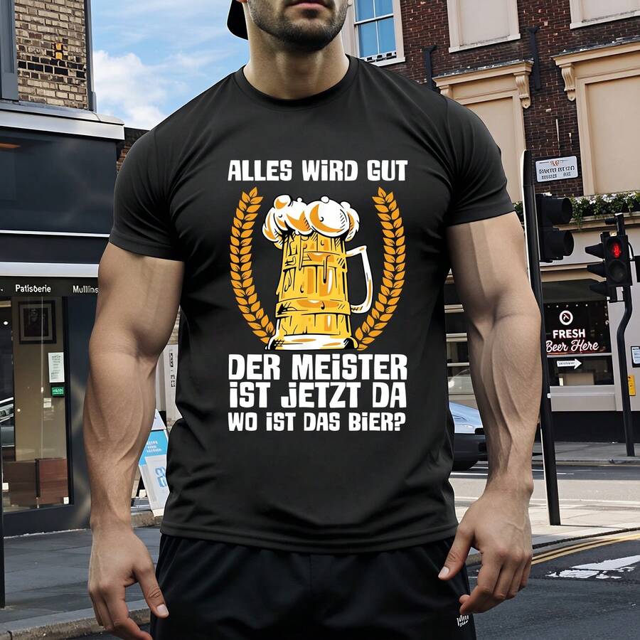 Angeln – Karpfen – Fisch – Geschenk – Angler – Vintage T-Shirt Lustiges Herren T-Shirt, lässiges Männer T-Shirt, Herren-Oberteile, Herrenbekleidung - Schwarz - Übersicht 1