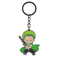 1個 One Piece 動漫魯夫索隆金屬琺瑯鑰匙圈，卡通角色吊飾背包掛飾配件，送給動漫迷的禮物 - 彩色 - 查看 9
