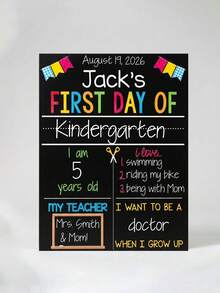 Custom Text First Day Of School Sign, Back To School Chalkboard,School Sign, Teacher Chalkboard, Last Day Sign, Photo Prop - Multicolor - View 7
