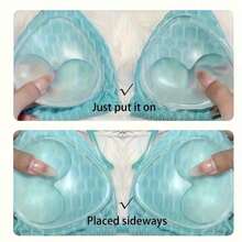 2pcs Reusable Transparent Triangle Breast Enhancer Pads, Suitable For Bikini, Swimwear And Sports Bra, Invisible Lift Design, Invisible Breast Pads, Adhesive Patches Prevent Exposure, Make You More Beautiful And Sexy - Cute Cup - View 7