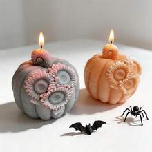 2026 Happy Halloween Decor Sunflower Pumpkin Silicone Mold Flower Pumpkin Soy Wax Candle Mold Resin Plaster Silicone Mould - SZ866 - View 2