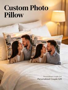 1pc Customized Pillow Case, DIY Personalized Pillow Cover, Home Decor, Suitable For Father's Day, Mother's Day, Halloween, Christmas, Christmas Eve, Valentine's Day, Birthday, Anniversary, Thanksgiving And Other Occasions - Multicolor - View 2