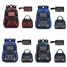 3-Piece Fashion Backpack + Tote Bag + Small Pouch Set, Game Controller Print, Dual Zipper Closure, Large Capacity Backpack, Suitable For School, Travel, Beach, Camping, Daily Commute - Multicolor - View 7
