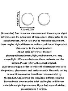 1 Pair Fashion Minimalist S925 Sterling Silver Twisted Geometric Earrings, Luxury Sexy Style, Suitable For Women's Daily Wear - Silver Plain Ring - View 2