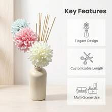 19pcs Artificial Ball Chrysanthemum Decorative Vine Ball Wooden Bead Diffuser Stick DIY Aromatherapy Decor - 19pcs - View 3