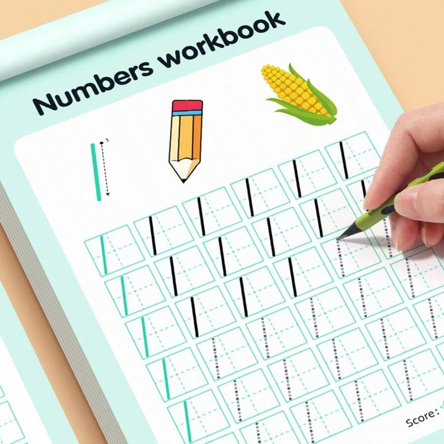 Dot Matrix Tracing Handwriting Practice Book, Numbers 0-100 Practice Book, Red-Line Tracing Pen Control Handwriting Workbook - 數位本 - 查看 1