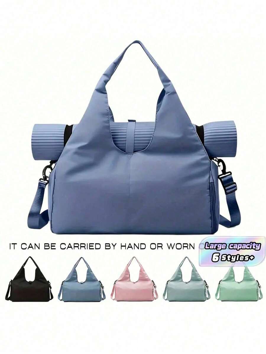 1 pieza Bolsa de gimnasio Bolsa de viaje Mujeres Hombres Bolsa de deporte con compartimento para zapatos Bolsa de gimnasio Bolsa de fin de semana Bolsa de una noche Bolsa para esterilla de y - Color 2 - Ver 1