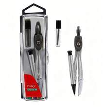 1pc Metal Adjustable Compass With Pencil Holder, Professional Geometry Drawing Tool, Suitable For Students, Drafting And Math Class Stationery, Back To School - A - View 7
