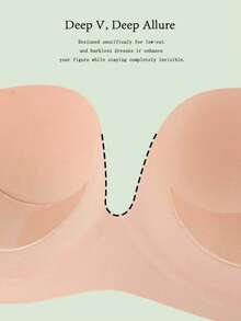 1pc Women's One-Piece Invisible Adhesive Bra, Invisible, Soft, Comfortable, Suitable For Dresses, Backless Tops And More - Multicolor - View 6