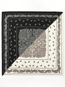 1pc Paisley Print Women's Headscarf, Fashion Headband Suitable For Styling - Black and White - View 3