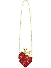 Maren - Bolsa de vidrio artificial con forma de corazón para mujer - Plateado - Ver 12