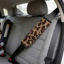 2pcs/1pc Car Seat Belt Shoulder Pads Anti-Pinch Protective Cover Leopard Print Faux Mink Fur Car Interior Accessories, Soft Comfortable Exquisite Car Shoulder Pads Seat Belt Decor, 4 Colors Available - A - View 3