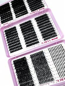 Large Capacity Eyelash Book 0.07mm Spiky Wet Glossy Single Cluster Lashes Salon Volume D Curl Spiky+40D-200D 10-18mm Anime Style 780pcs Reusable DIY Cluster Eyelash Extensions For Beginners - D - 查看 8
