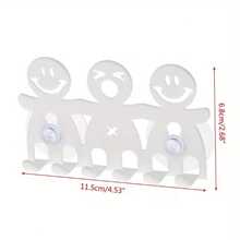 1 Wall Mounted Toothbrush Holder With Suction Cup - Cute Cartoon Smile Design, PVC, 5 Toothbrush Storage Boxes That Save Space Without Drilling, Colorful Bathroom Accessories, Toothbrush And Toothpaste Racks,Bathroom Storage - Multicolor - View 2