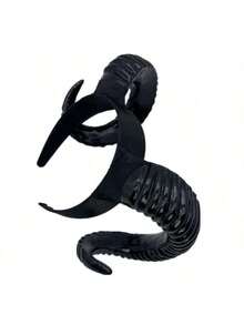 1pc Halloween Little Devil Horn Headband, Gothic Style Funny Photo Prop Cosplay Hair Accessory - Black - View 3