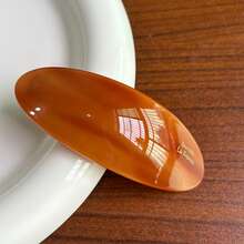 1pc Hot-Selling Fashion 9cm Oval Hair Clip, Vintage Marble Pattern Acetate Spring Clip Hair Accessory For Women And Girls - Multicolor - View 17