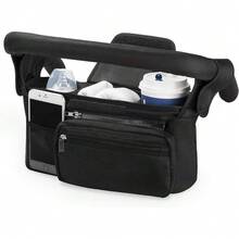 Tas Penyimpanan Serbaguna untuk Kereta Dorong Bayi dengan Tempat Gelas Terisolasi, Kantong Ponsel yang Dapat Dilepas, dan Tali Bahu, Cocok untuk Kereta Dorong Bayi, Payung, dan Kereta Dorong Hewan Peliharaan - MultiWarna - View 1