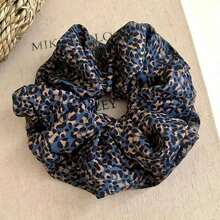 1Pc Vintage Leopard Print Oversized Scrunchie, Light Wrinkle Fabric, Retro Y2K Hair Accessory For Women Daily Streetwear & Dating - Multicolor - View 6
