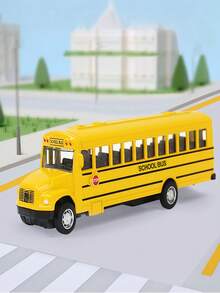1/2PCS Pull Back School Bus Toy, Simulation Alloy School Bus Vehicle Model, Realistic Classic Bus Play Toy, Educational Collectible Gift For Boys Girls Children Ages 3 4 5 6 7-10 Year Old Back To School Supplies, Christmas Stocking Suffers, Part Gift - Multicolor - View 1