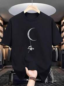 Men's 100% Cotton, Modern, Relaxed Fit, Short-Sleeved Printed Shirt. Exquisite Design. Essential For Summer. Easy To Match To Suit Your Style. SR9Q - Negro 2 - View 2