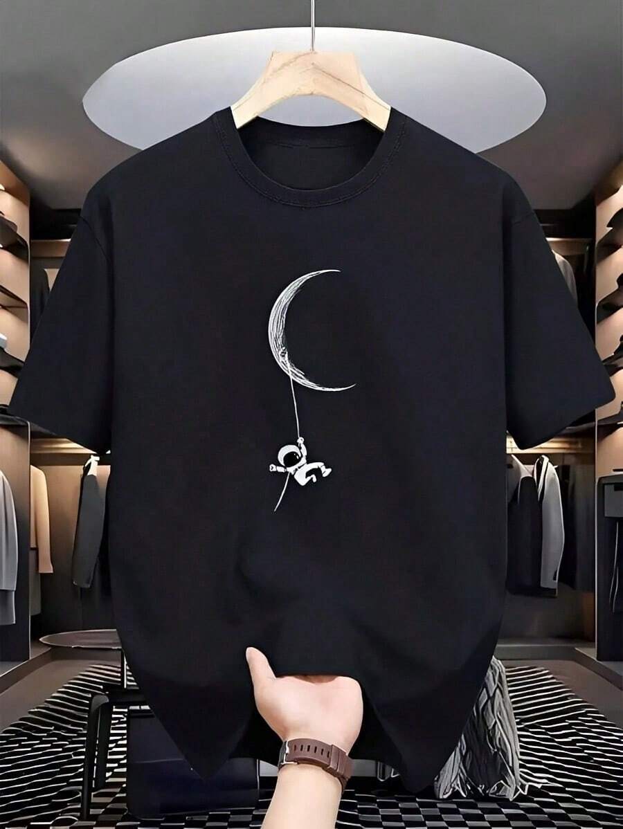 Men's 100% Cotton, Modern, Relaxed Fit, Short-Sleeved Printed Shirt. Exquisite Design. Essential For Summer. Easy To Match To Suit Your Style. SR9Q