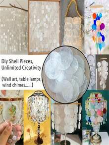 50-200pcs Natural Shell Mica Flakes Set, Translucent Oval Shape With Hanging Ring, Dyeable, Suitable For DIY Wind Chime Accessories, Wedding Party Decoration, Room Decoration, Bedroom Decoration And Home Decor - Multicolor - View 6