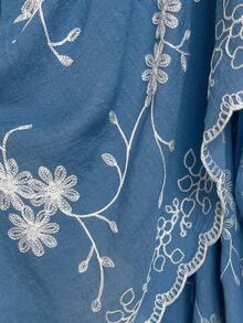 1 buah Kimono Sarong Selendang Bordir Gaya Bohemian Motif Bunga Elegan untuk Wanita, Cardigan Pelindung Matahari untuk Liburan Pantai Musim Semi dan Musim Panas, Modis, Serbaguna, Ringan, Mewah, dan Dekoratif, Cocok untuk Pemakaian Sehari-hari, Pilihan Hadiah - Biru - View 5