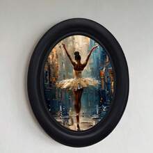 1pc 3D Black Vintage Oval Picture Frame With Hook, Suitable For Home Decor, Holiday Decor, Office Decor, Exquisite Wall Art Decoration - 24 - View 4