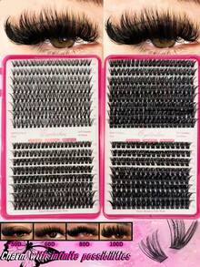 Große Kapazität 640/608 Wimpern manuell, 10D, 20D, 30D, 40D, 50D, 60D, 80D, 100D DIY Kunstnerz Wimpernverlängerungen - Hochwertige D-Curl natürliche dichte Einzelwimpern, perfekt für DIY Wimpernverlängerungen - wiederverwendbar, leicht und einfach zu verwenden - D - Übersicht 13